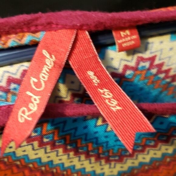 Red Camel striped blouse Tapered very PRETTY - Picture 2 of 5